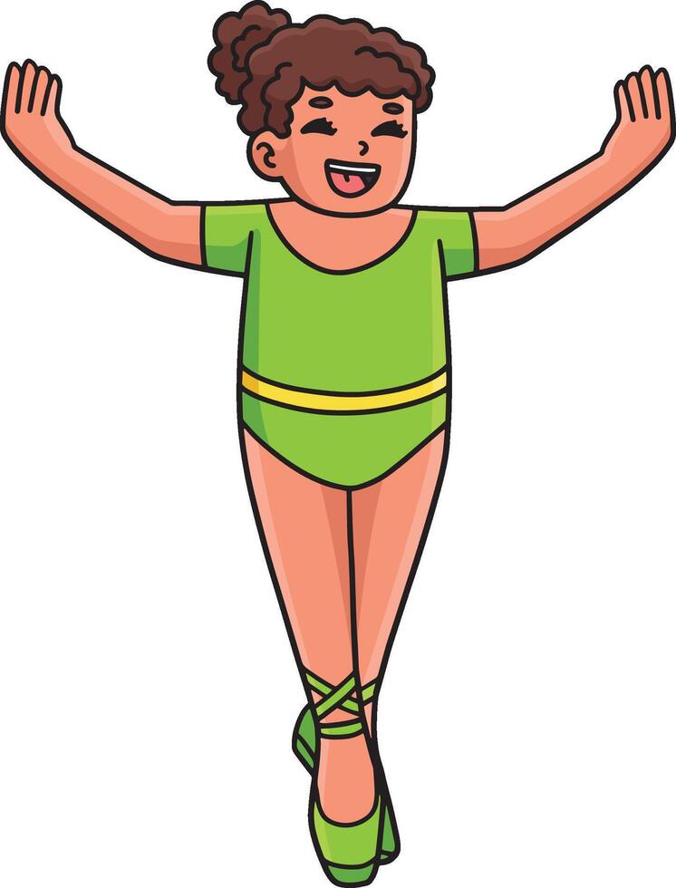 Ballerina in the Releve Position Cartoon Clipart vector