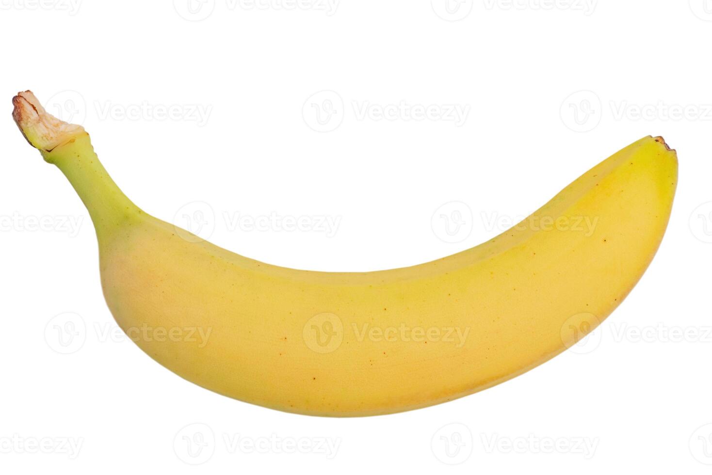Ripe yellow banana isolate on white background. Tropical fruit, banana. photo