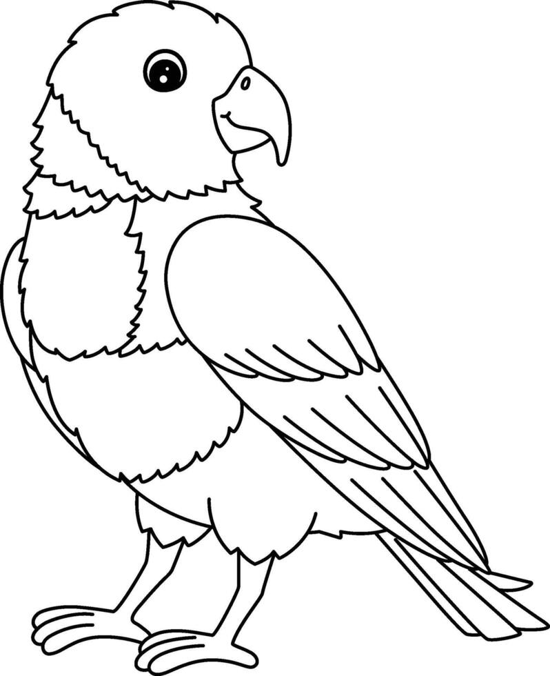 Bird Loriini Isolated Coloring Page for Kids vector