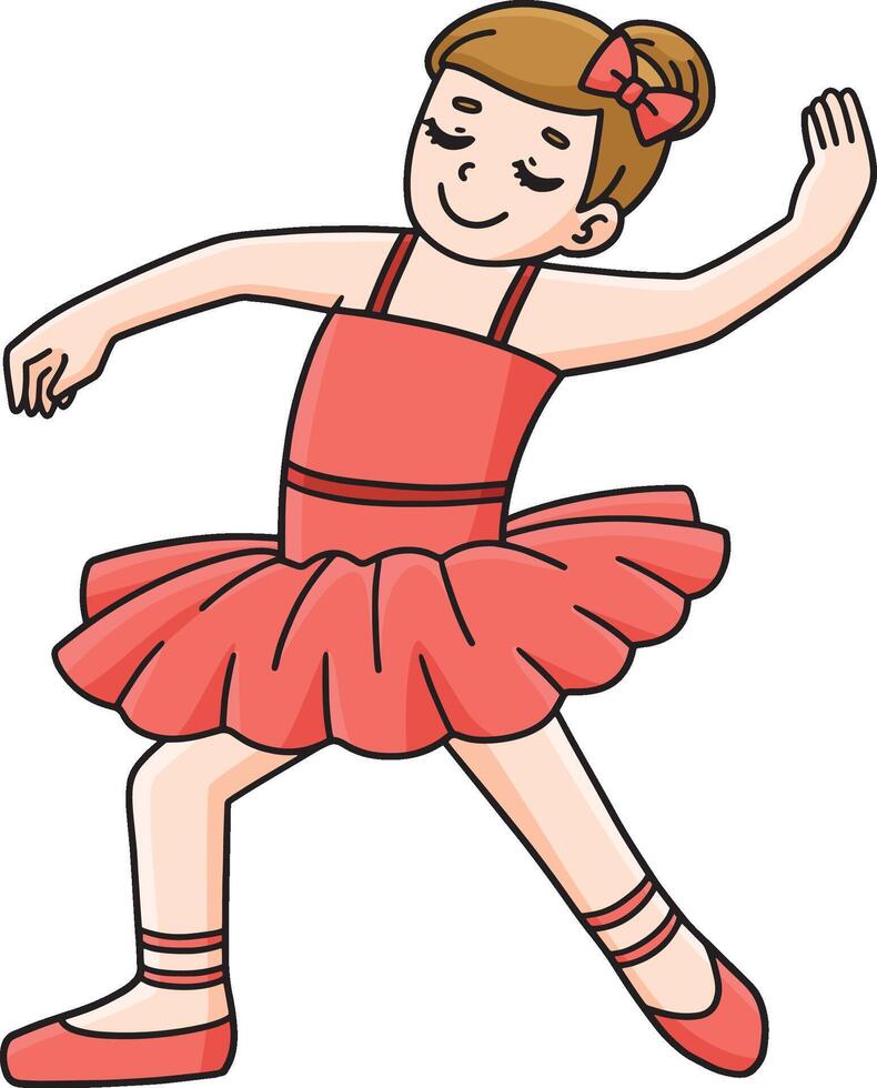 Ballerina doing an Entree Cartoon Colored Clipart vector