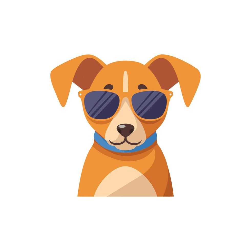 Cute Dog wearing sunglasses vector