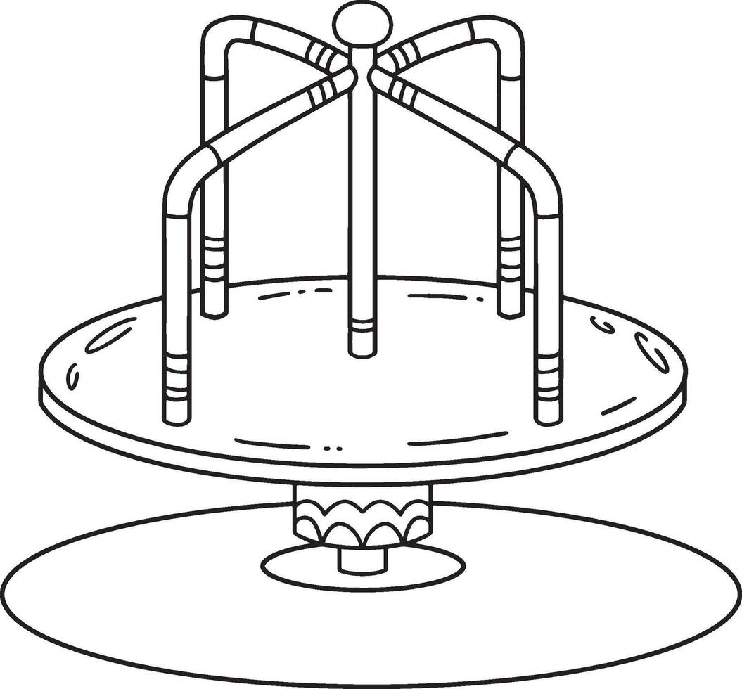 Playground Spinner Isolated Coloring Page for Kids vector