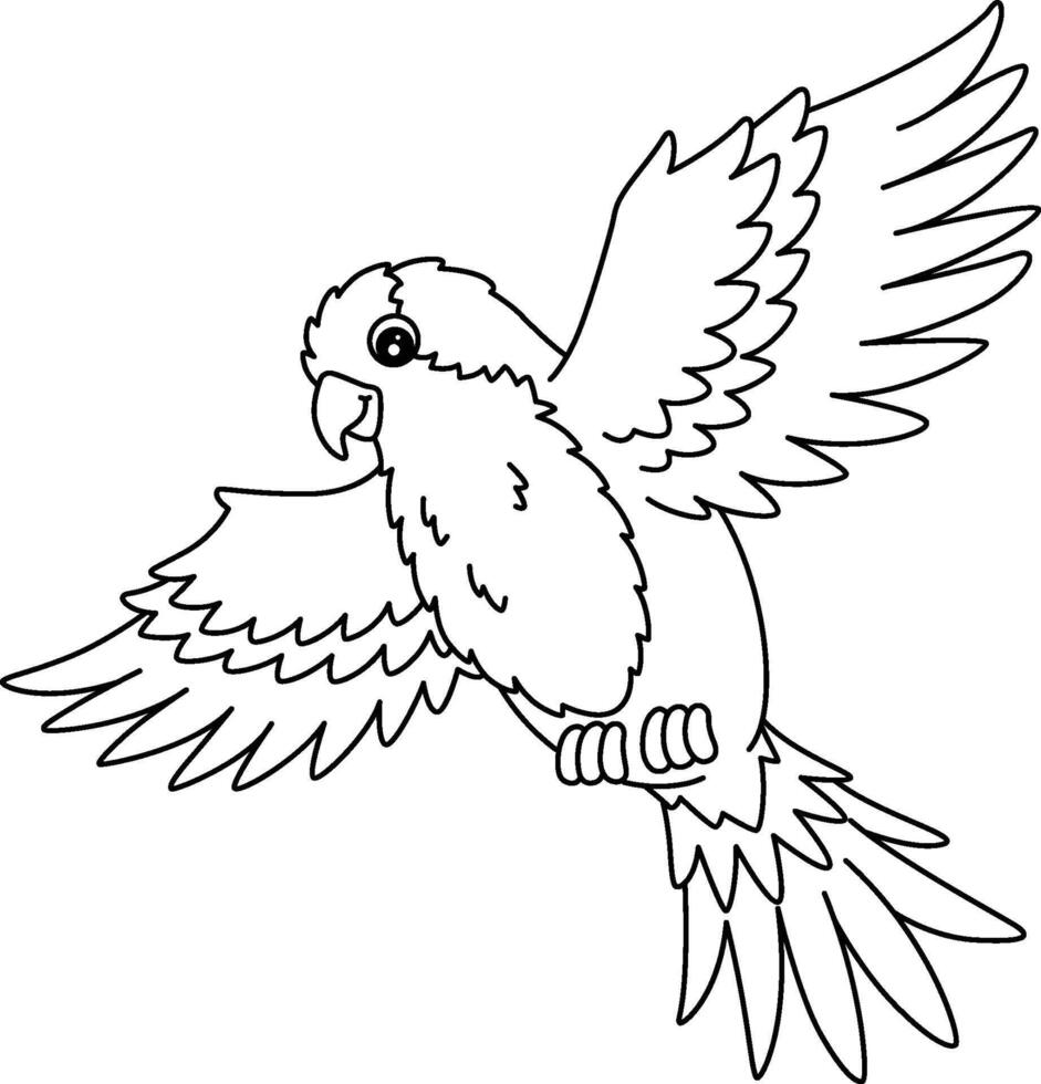 Bird Monk Parakeet Isolated Coloring Page for Kids vector