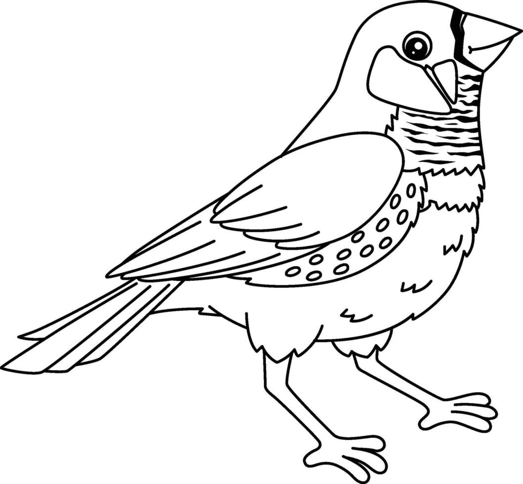 Bird Finch Isolated Coloring Page for Kids vector