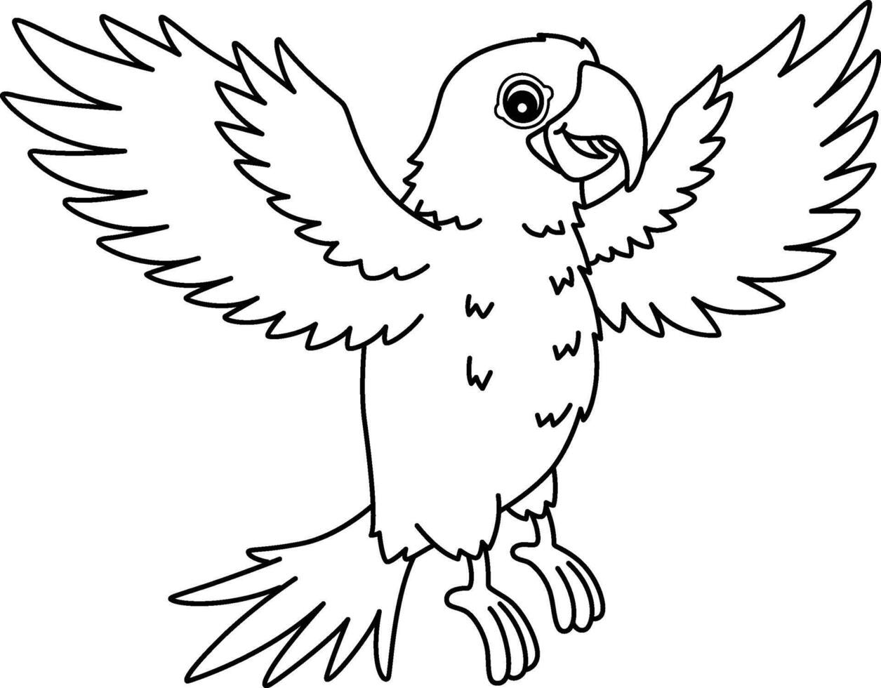 Bird Hyacinth Macaw Isolated Coloring Page vector