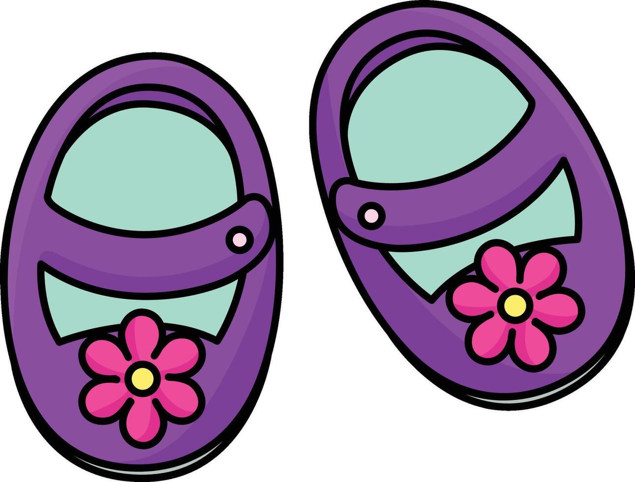 Baby Shower Baby Girl Shoes Cartoon Clipart vector
