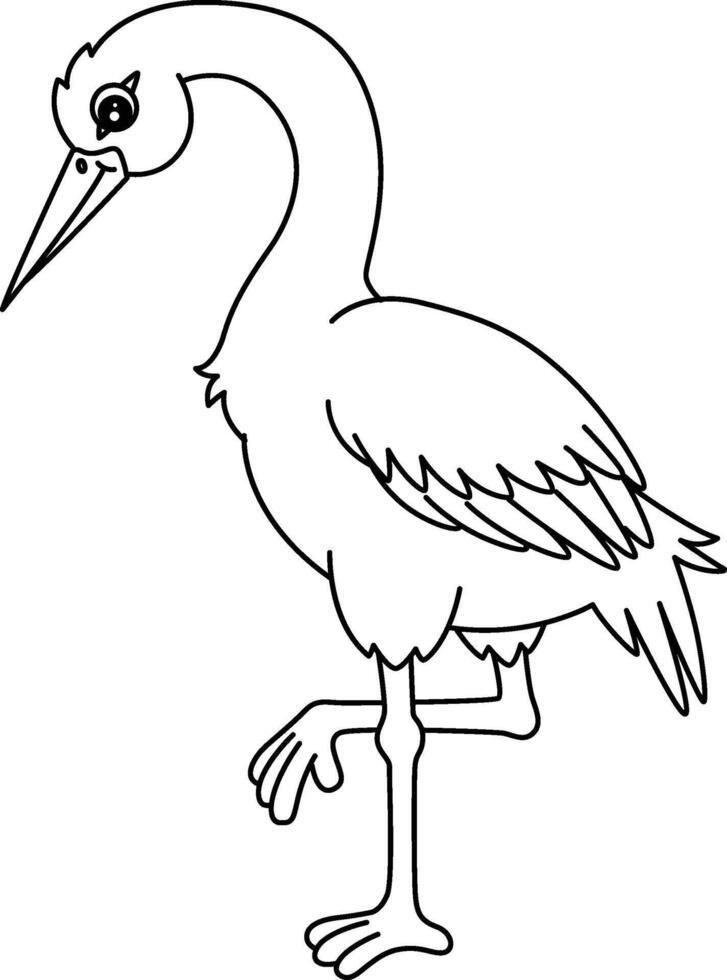 Bird White Stork Isolated Coloring Page for Kids vector
