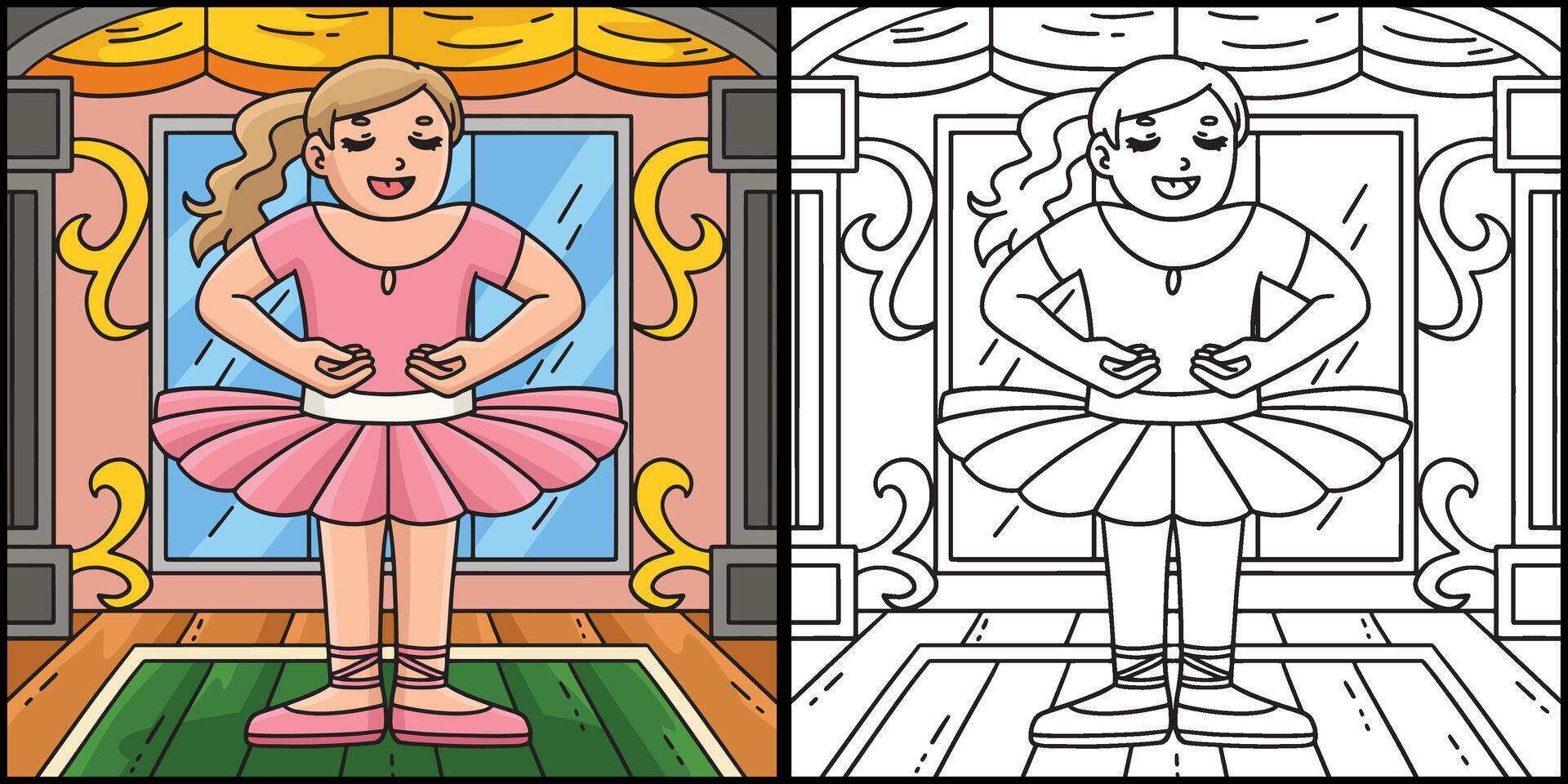 Ballerina in the First Position Illustration vector