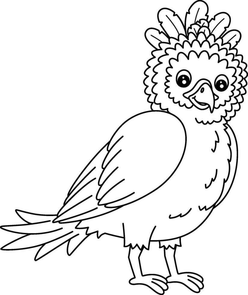 Bird Harpy Eagle Isolated Coloring Page for Kids vector