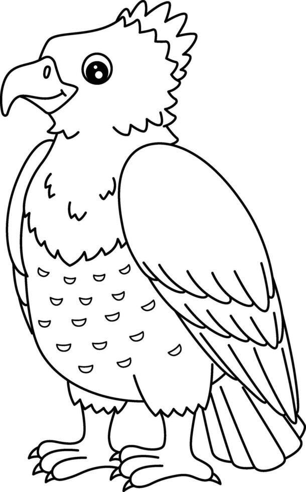 Bird Martial Eagle Isolated Coloring Page for Kids vector