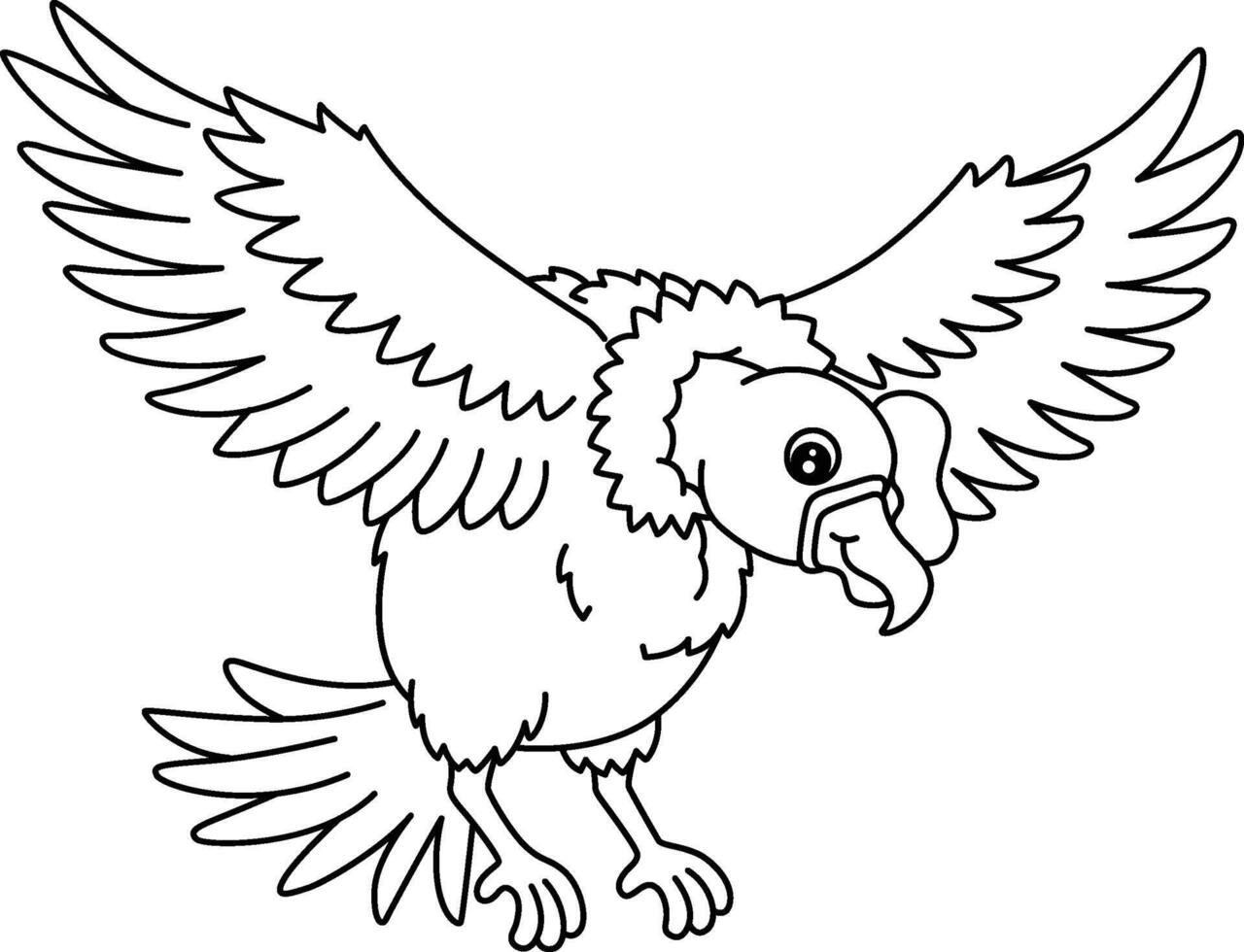 Bird Andean Condor Isolated Coloring Page for Kids vector