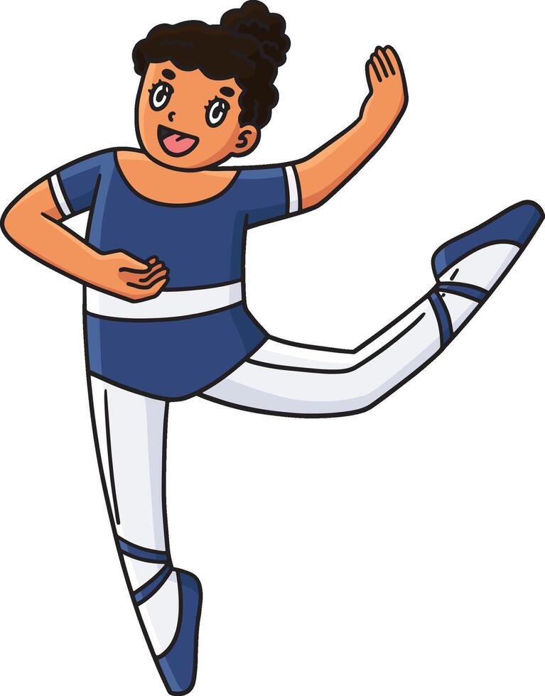 Ballerina doing Attitude Cartoon Colored Clipart vector