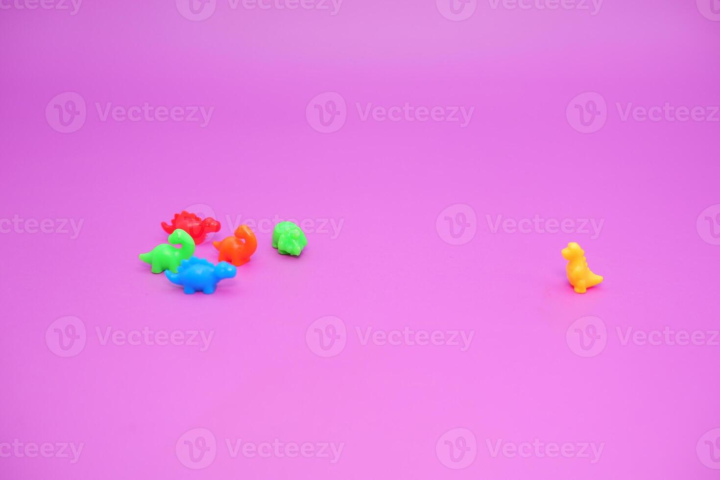 Set of Small Colorful Dinosaur Toys for Kids photo