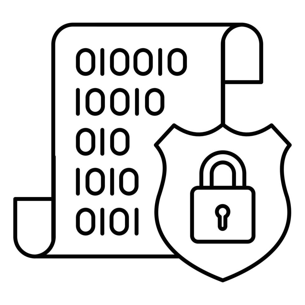 Online Security Encrypted Data Icon design, data privacy, cyber encryption vector