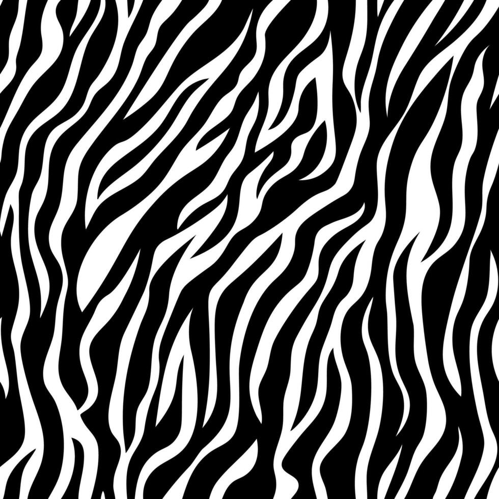 Black and white abstract zebra stripe seamless background. Abstract animal print vector