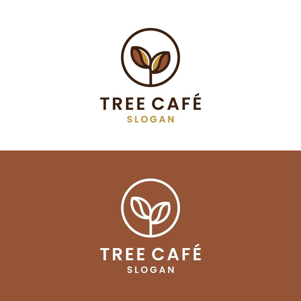 coffee, bean and leaf branch natural line logo icon design modern style, premium coffee icon vector
