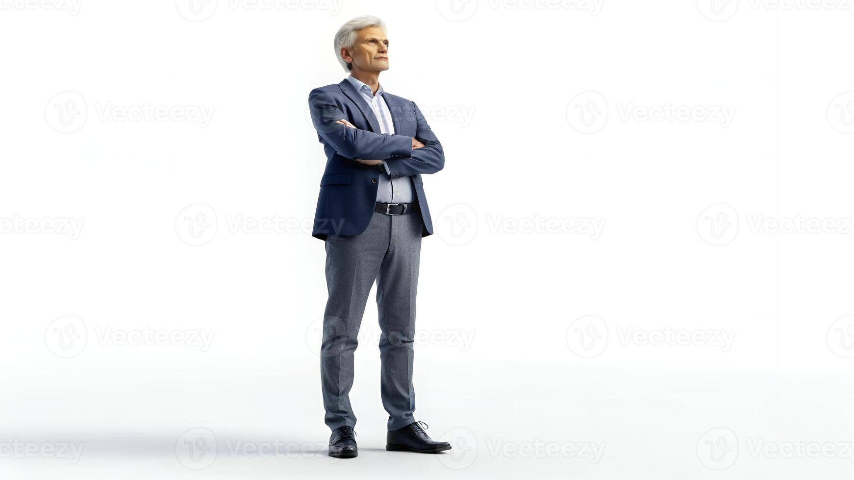 Mature Man Standing Confident with Arms Crossed in Studio photo