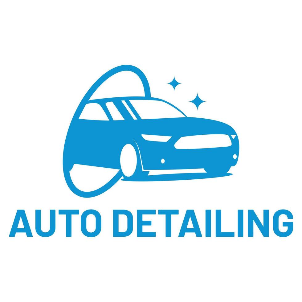 auto detailing flat minimalist logo design vector
