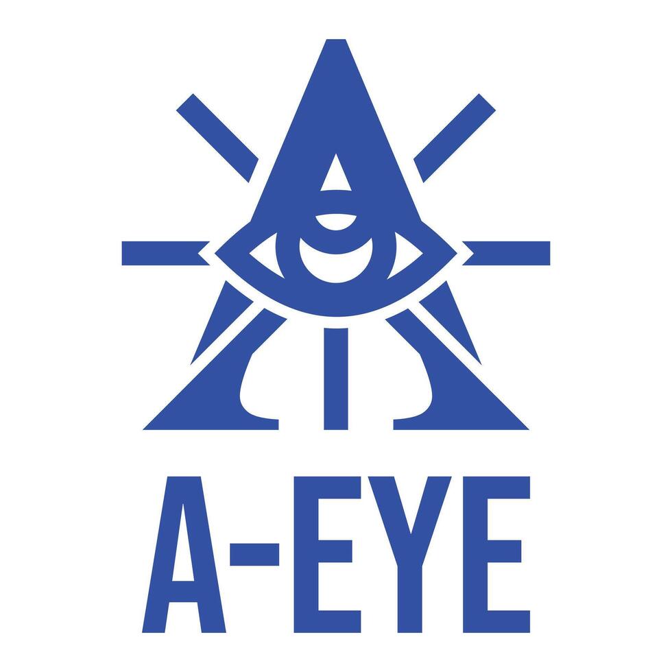 a letter eye vision flat minimalist logo design vector
