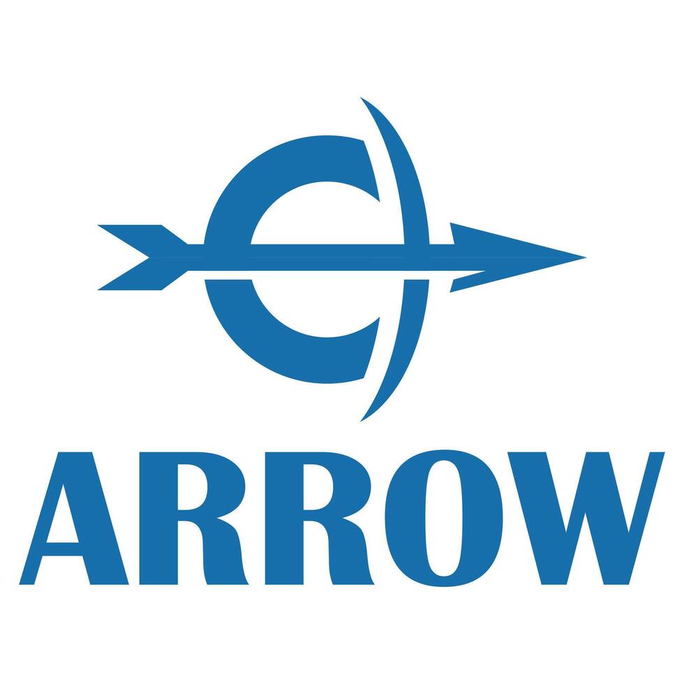 arrow flat minimalist logo design vector