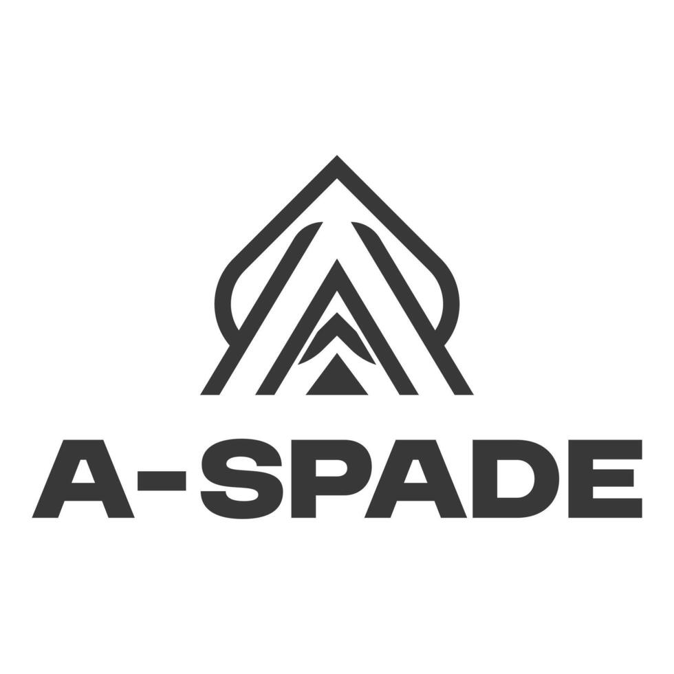 a letter spade flat minimalist logo design vector