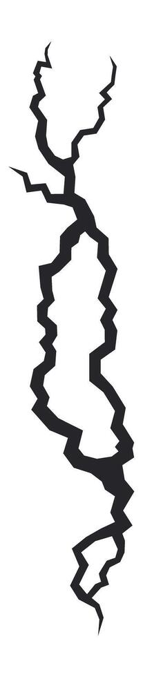 Deep, dark, jagged crack splitting a white surface, creating a striking visual of separation and division, embodying themes of breaking, tearing, and destruction vector