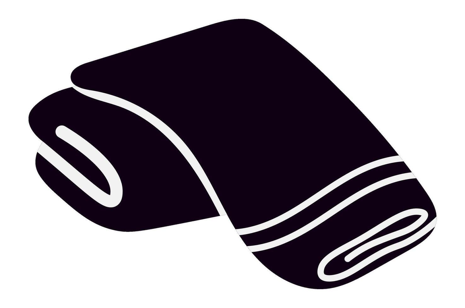 Folded black microfiber cleaning cloth featuring a white border, isolated on a white background, symbolizes cleanliness, hygiene, and the essential tasks of household chores vector