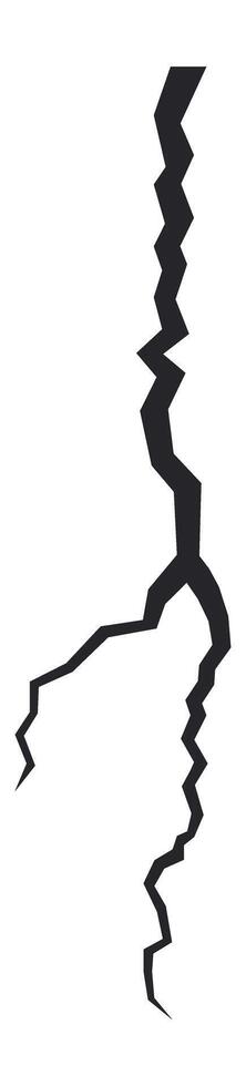 Dark, jagged line representing a crack extending across a white surface, dividing the area into two distinct parts, symbolizing themes of brokenness and separation vector