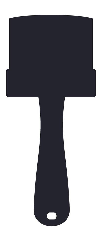 Simple black silhouette of a wide paint brush with wooden handle, ideal for painting walls, furniture and art projects, representing creativity and home improvement vector
