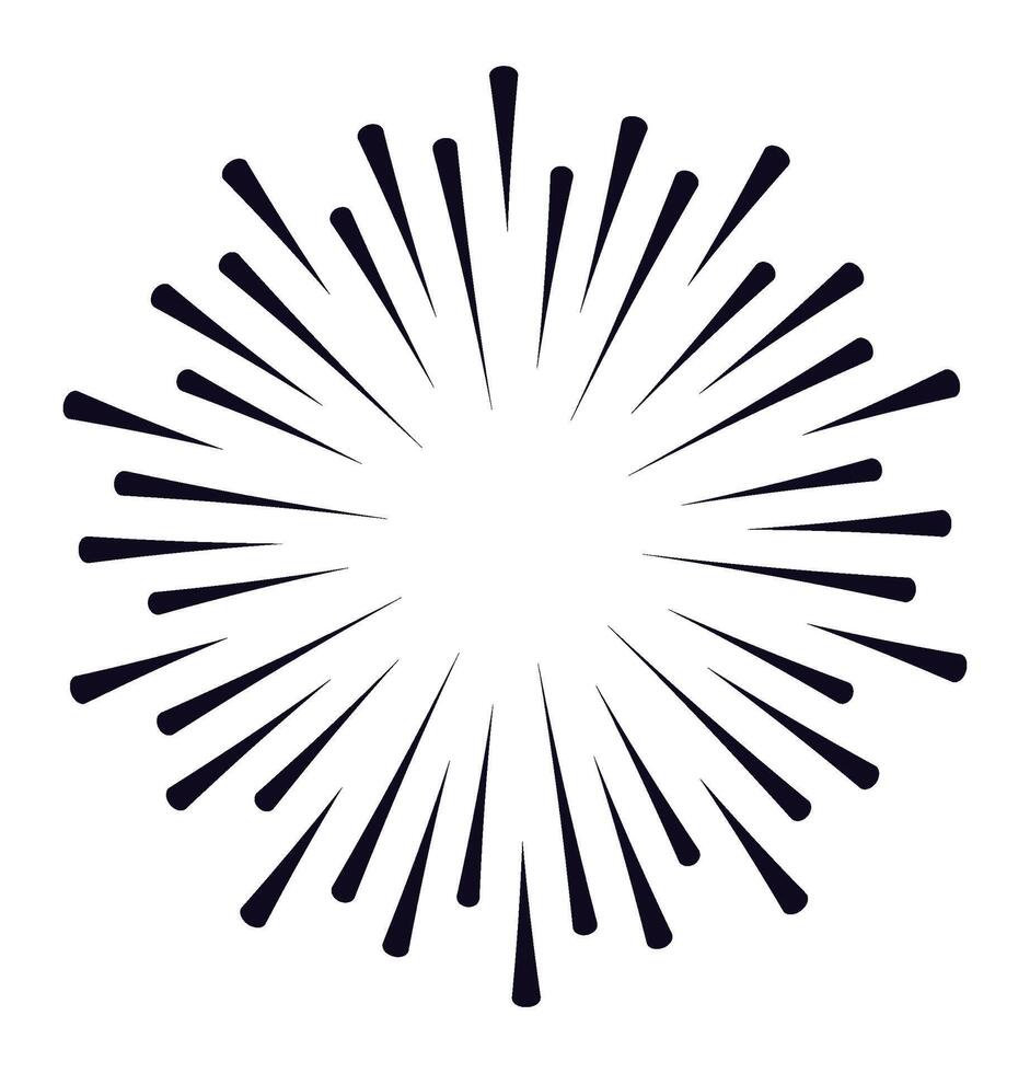 Hypnotic circular pattern created by radiating lines expanding from the center, forming a captivating visual effect, ideal for backgrounds and design elements vector