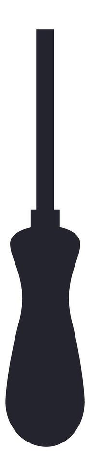 Simple black silhouette of a screwdriver with ergonomic handle isolated on a white background representing craftsmanship, maintenance, and repair work vector