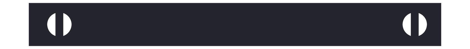 Minimalist design of a dark gray horizontal bar featuring two vertical cuts that create circular holes, adding a touch of modern aesthetics to the composition vector