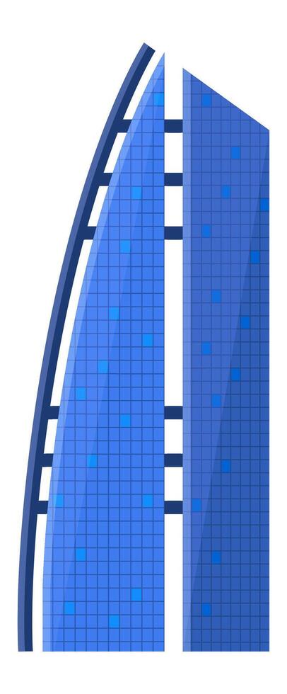 Burj Al Arab Jumeirah, an iconic sail shaped luxury hotel, stands tall against the Dubai skyline, showcasing innovative architecture and representing opulence vector