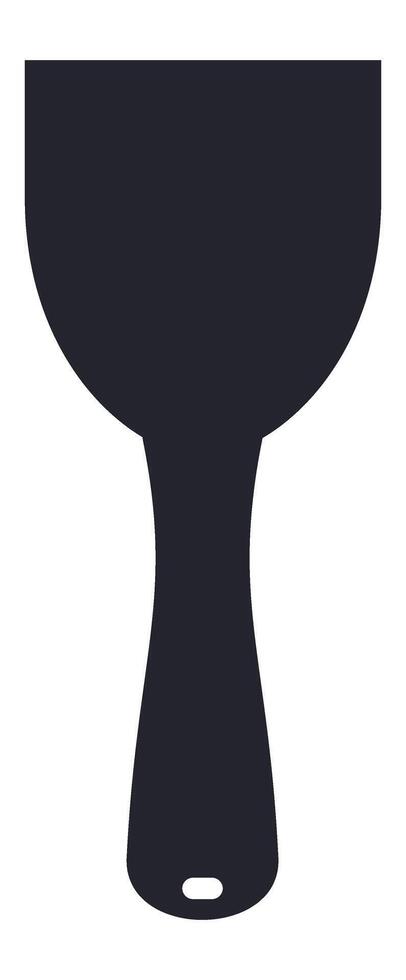 Simple black spatula silhouette with a hole for hanging, representing cooking, kitchen utensils, and culinary themes, perfect for food related designs and projects vector
