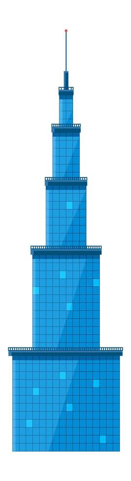 Modern blue skyscraper rising majestically against the night sky, with illuminated windows casting a warm glow in the darkness, exemplifying cutting edge urban architecture and design vector