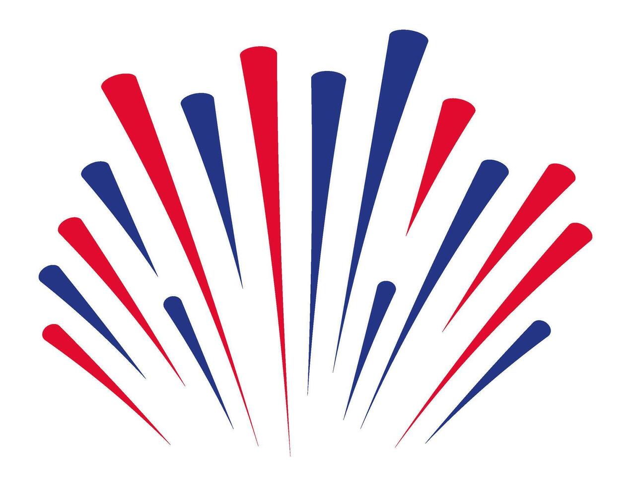 Stylized abstract red and blue firework exploding in the white sky, celebrating United States of America holidays like Independence Day or Memorial Day vector