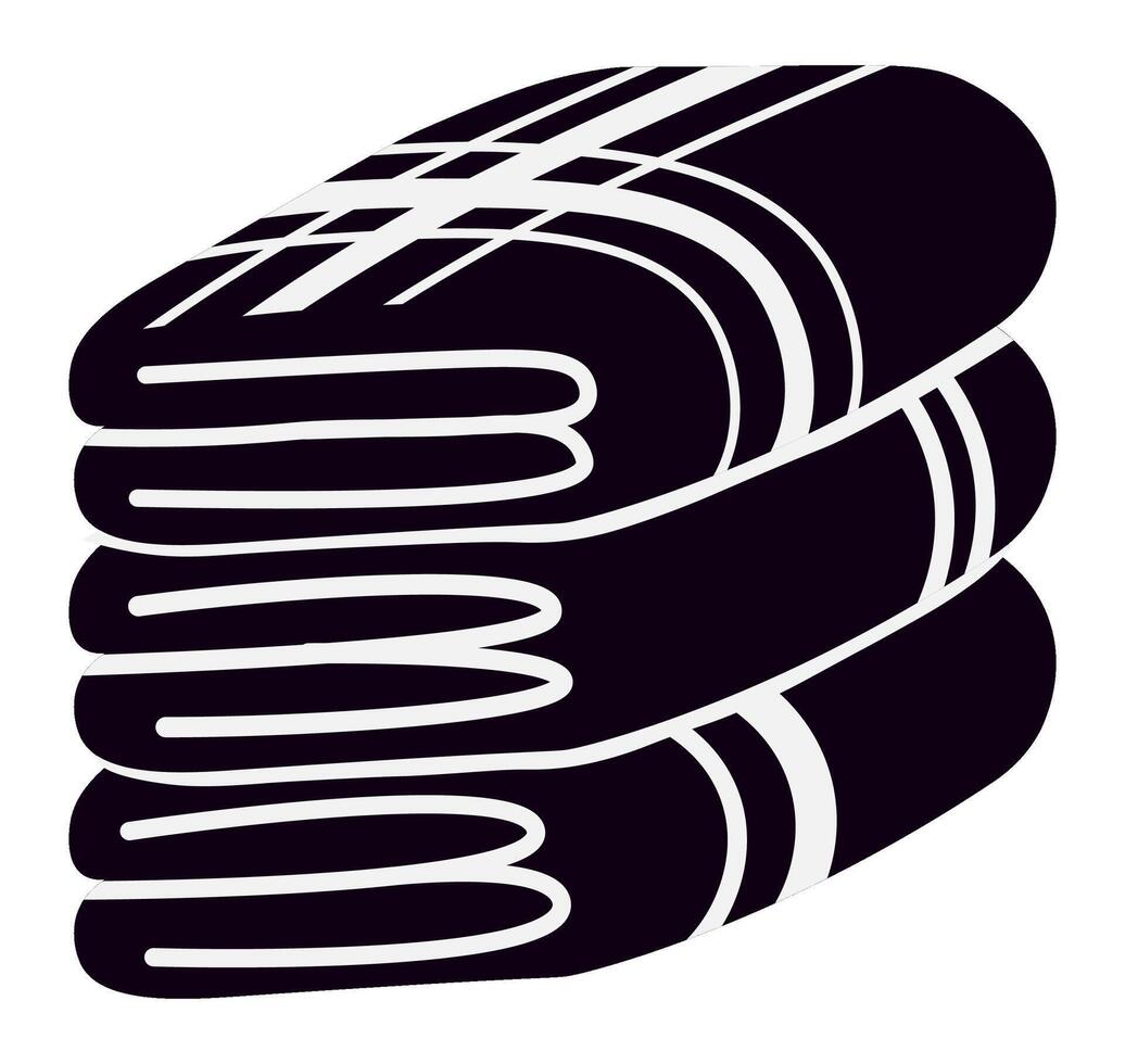 Soft and fluffy towels or blankets neatly folded and stacked, creating a tidy pile, perfect for representing comfort, organization, and relaxation vector