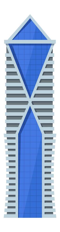 Bank of America Plaza rising majestically against a clear sky, highlighting its distinctive architectural design featuring blue glass and intricate geometric patterns vector
