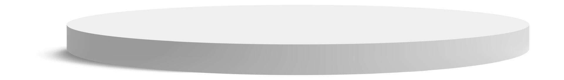 3d rendering of a white thick cylinder casting a shadow on a white background, perfect for showcasing products or creating minimalist compositions vector
