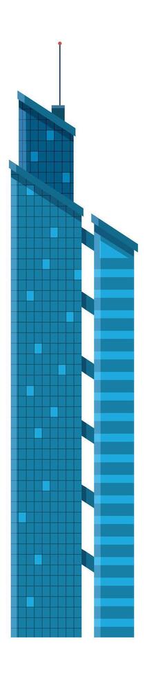 Two towering skyscrapers dominate the skyline, showcasing modern architectural design with sleek glass facades and geometric shapes, symbolizing the growth and progress of a vibrant city vector