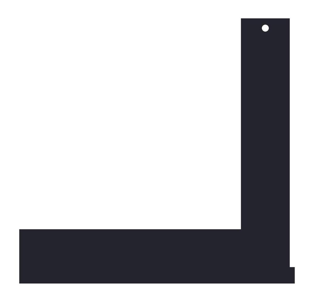 Minimalist illustration of a try square, a woodworking tool used for marking and checking 90 degree angles, symbolizing precision, accuracy, and craftsmanship in various fields vector
