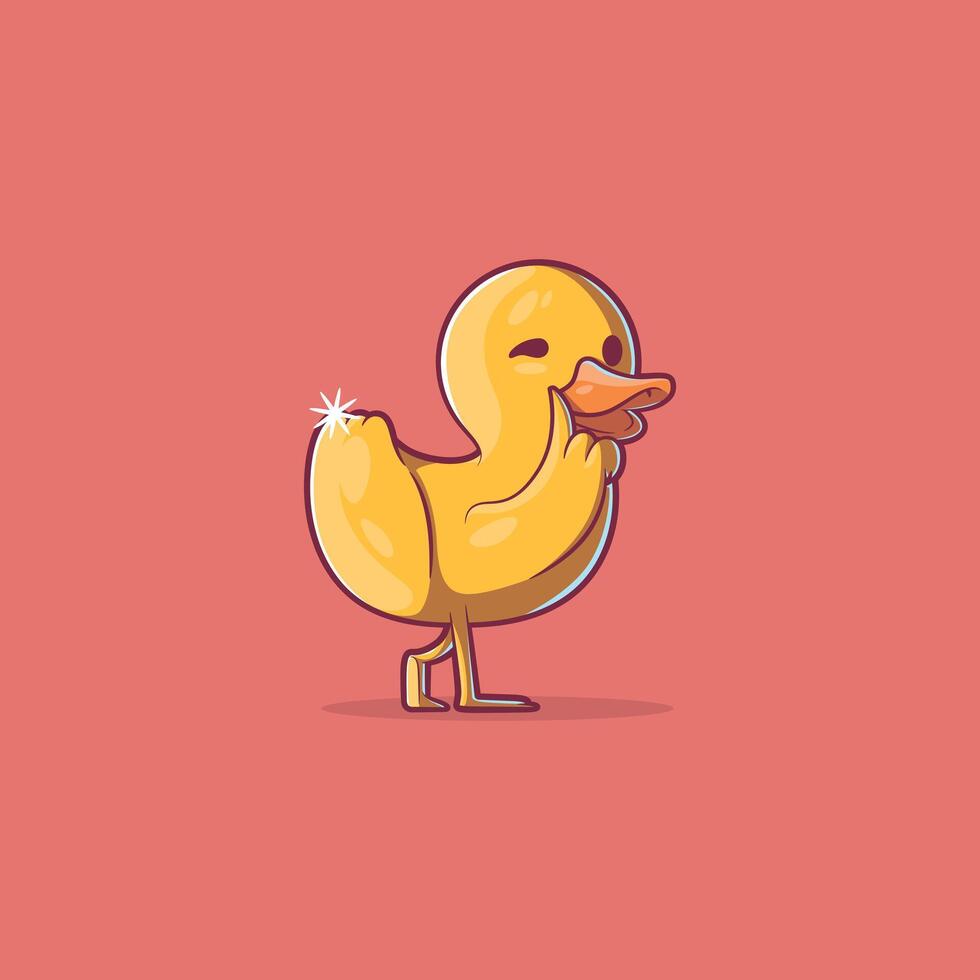 A rubber duck character in a cute pose. vector