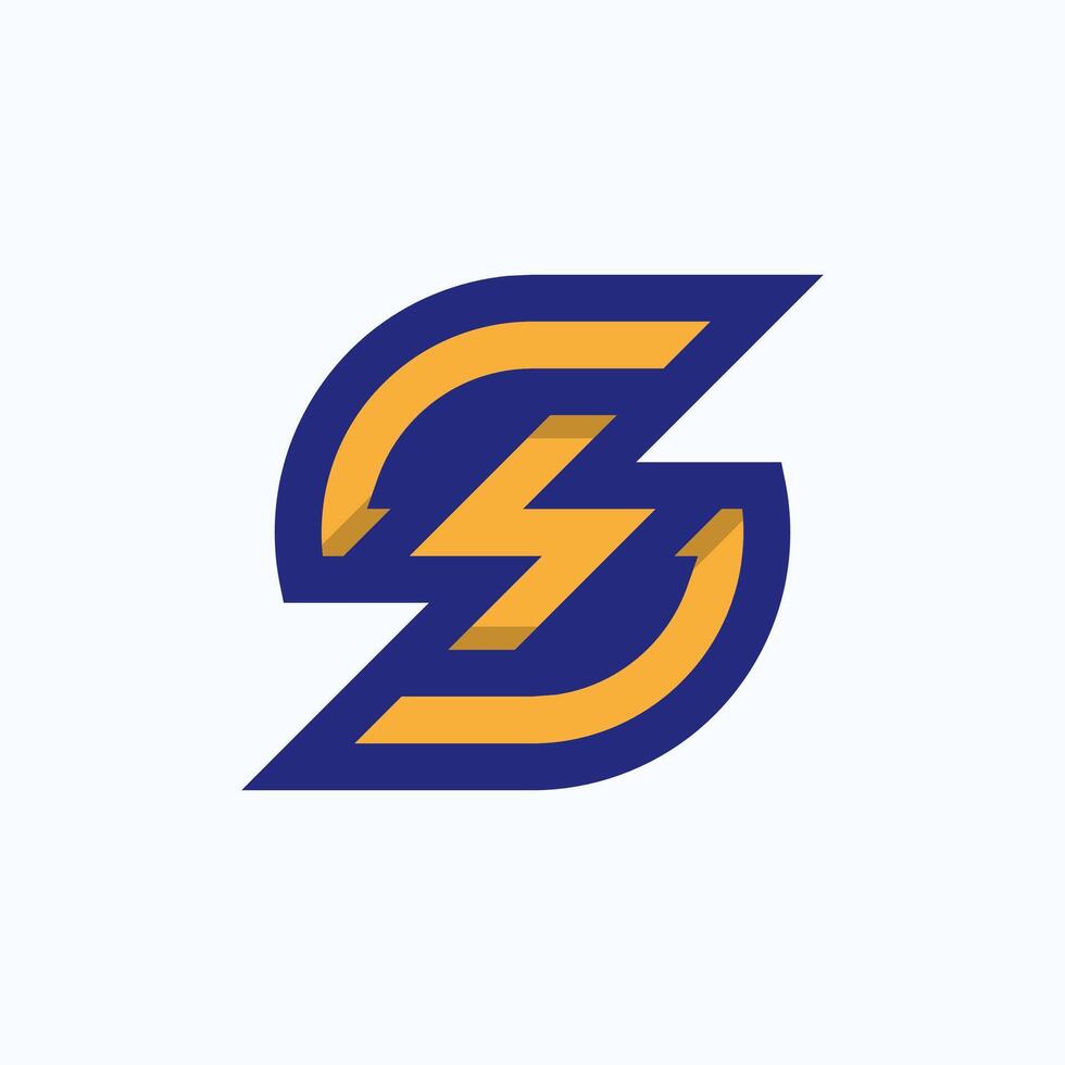 Abstract Letter S Logo with Lightning Bolt vector