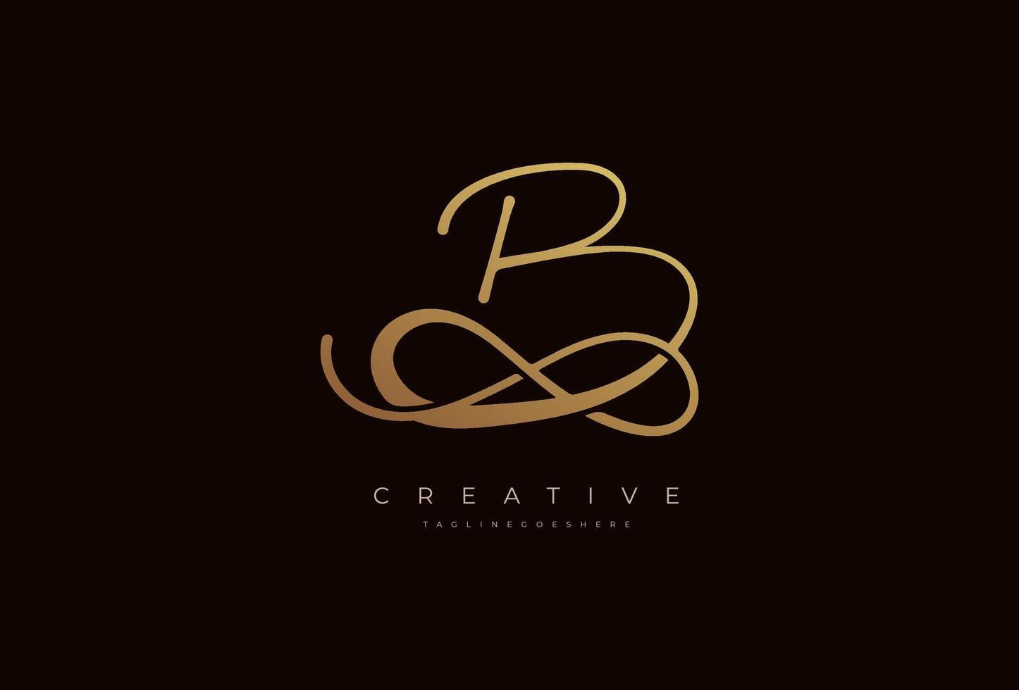 Letter B calligraphy Logo, Luxury letter B with infinity icon combination vector