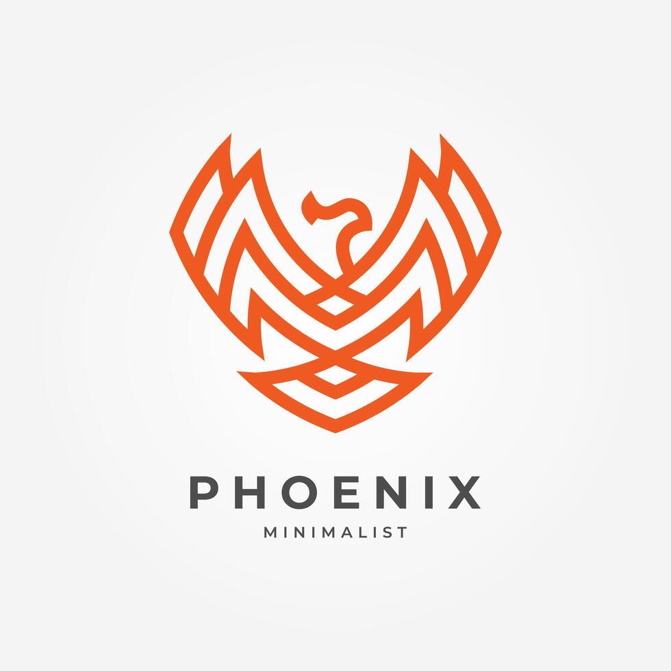 Phoenix Minimalist Logo design vector