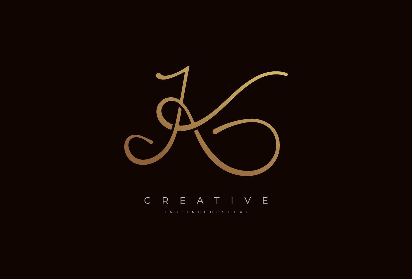 Letter K calligraphy Logo, Luxury letter K with infinity icon combination vector