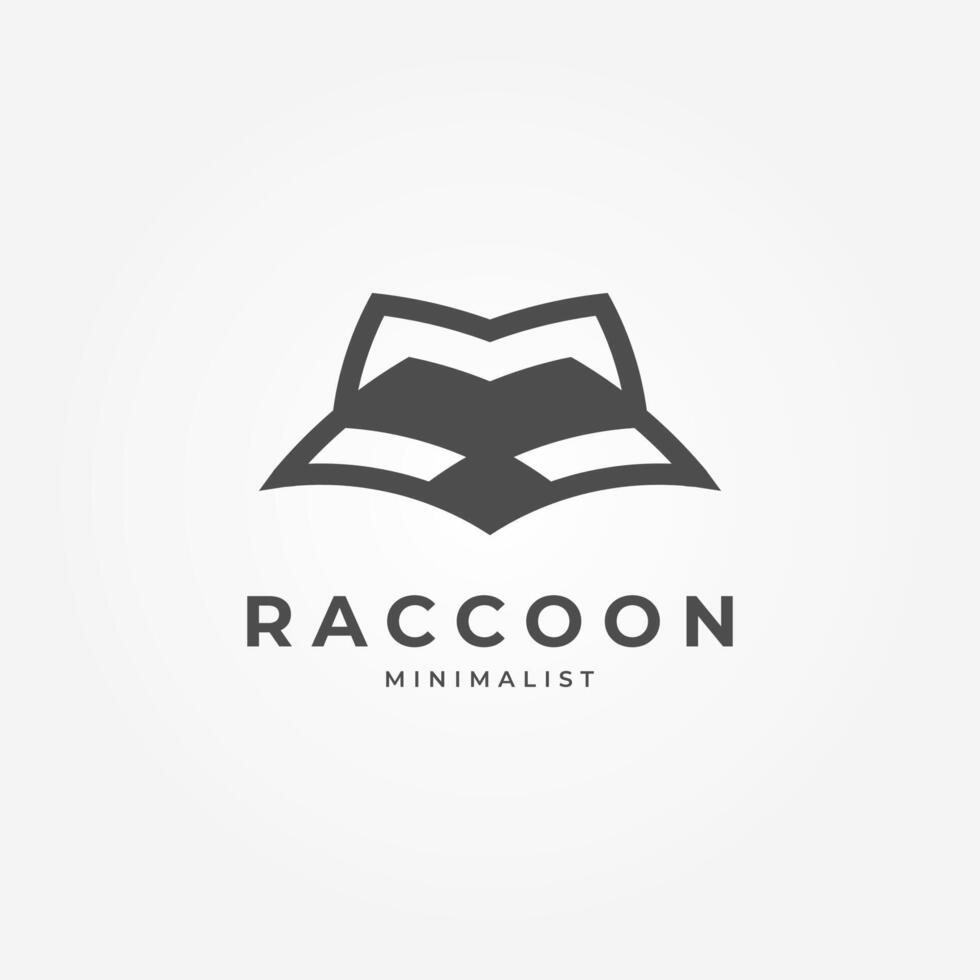 modern and Minimalist Raccoon Logo design vector