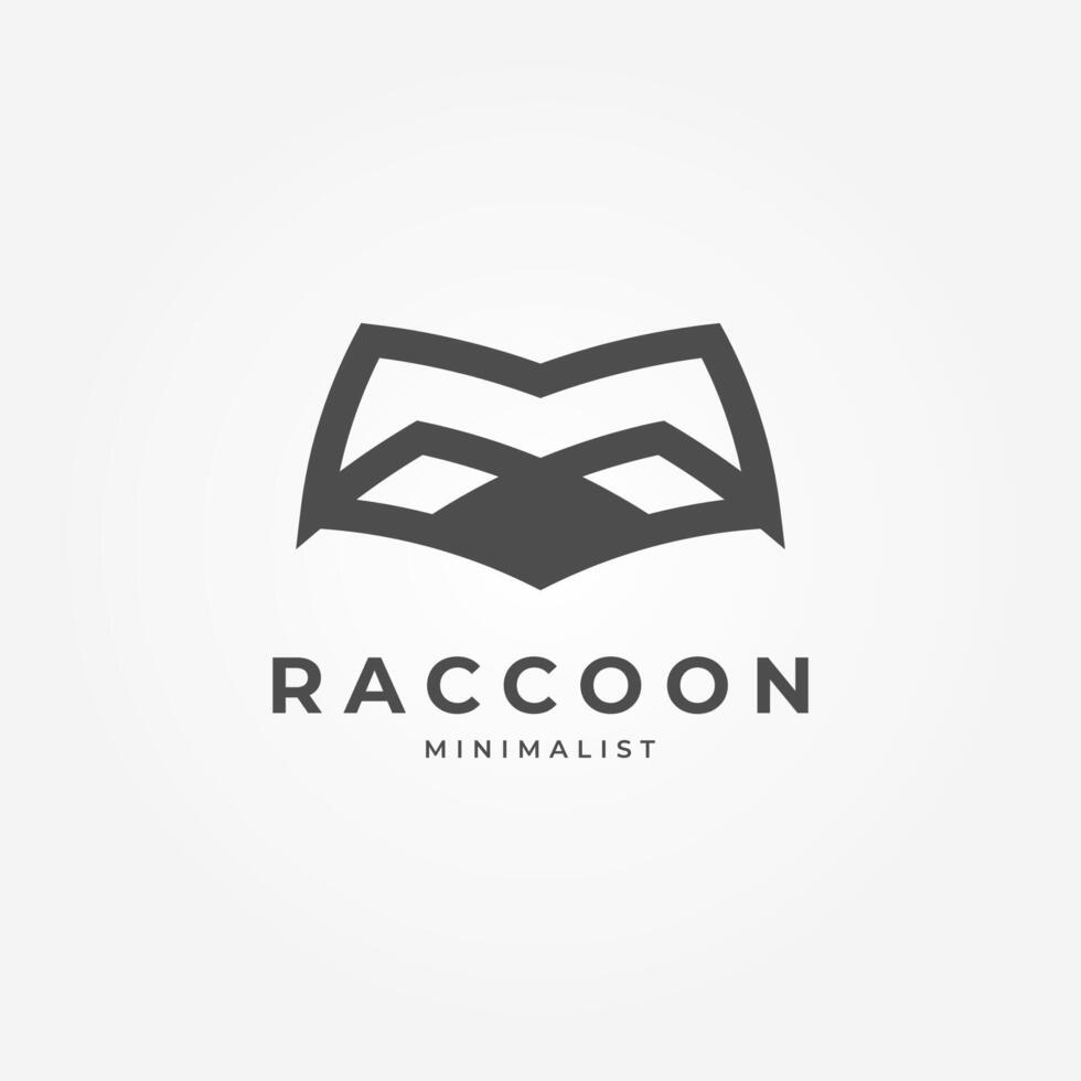 Simple Raccoon head Logo Design vector