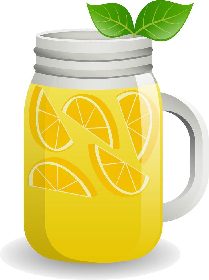 Summer drink lemonade. Isolated illustration of cocktail. vector
