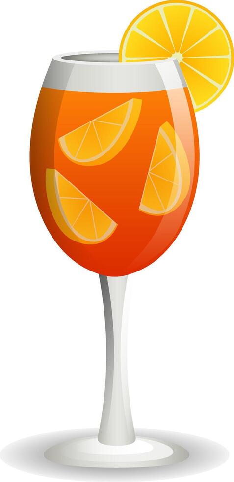 Aperol cocktail. Isolated illustration. vector